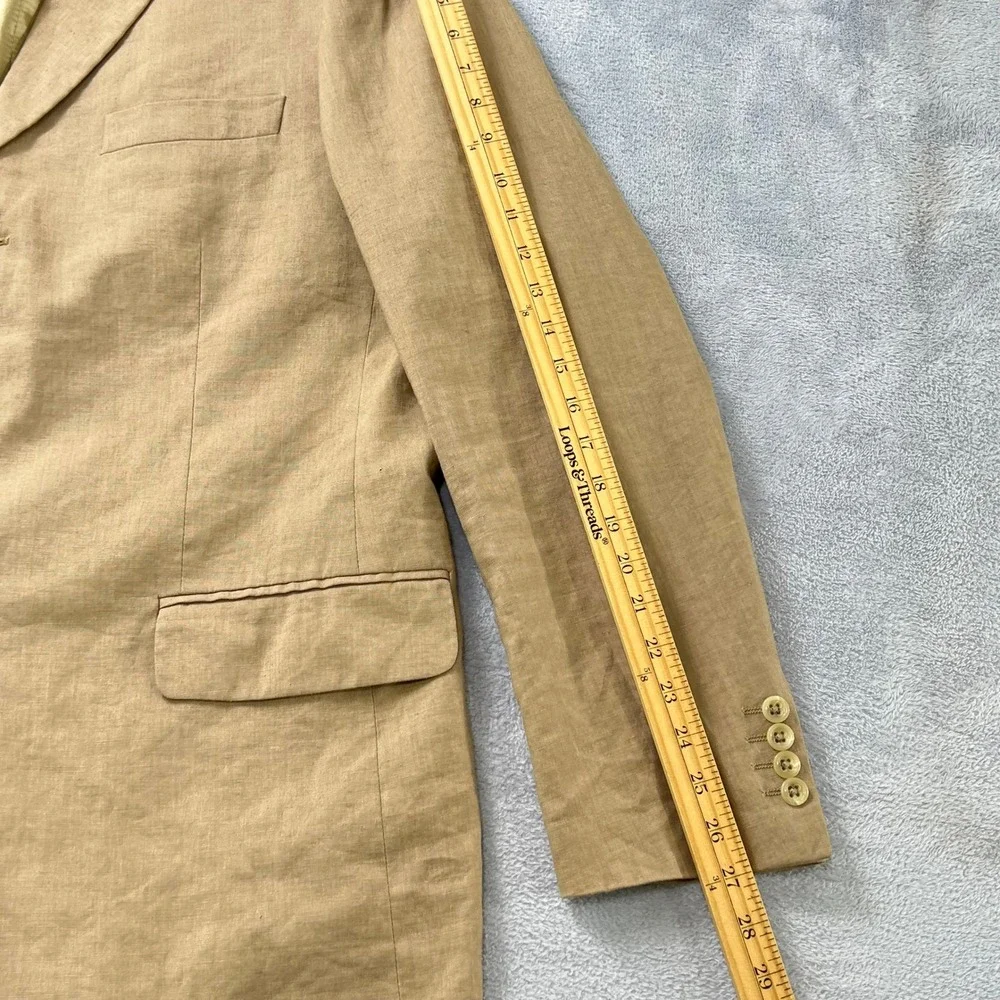 VTG. Banana Republic Men's 46L Beige Linen Blend 3-Button Blazer Jacket  Italy